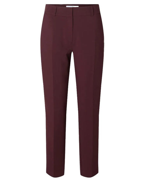 Selected Femme Rita-Ria cropped pant fig/melange bordeaux